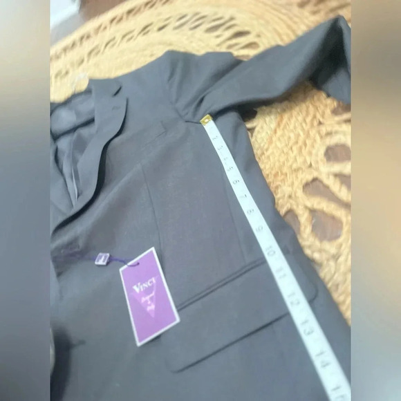 NWT Vinci Mens Zegna Two Button Suit Jacket Gray Flap Pocket Notch Lapel 42R 36W - Picture 12 of 13